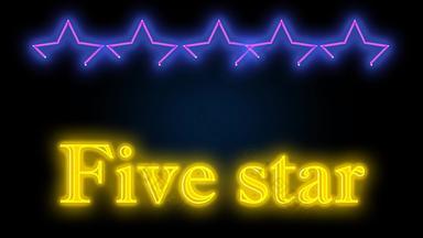 复古的风格霓虹灯招牌动画星星发光的紫色的粉红色的霓虹灯颜色写星星黄色的颜色loopable背景